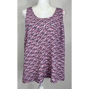 J. Crew Pink Floral/Abstract Print Twist Back Halter Tank Size 14
